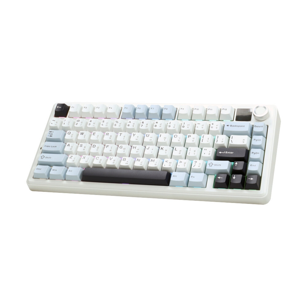 KEYBOARD WIRELESS BLUETOOTH AULA F75MAX LIGHT BLUE/WHITE/DARK PURPLE (REAPER SWITCH คีย์บอร์ด)