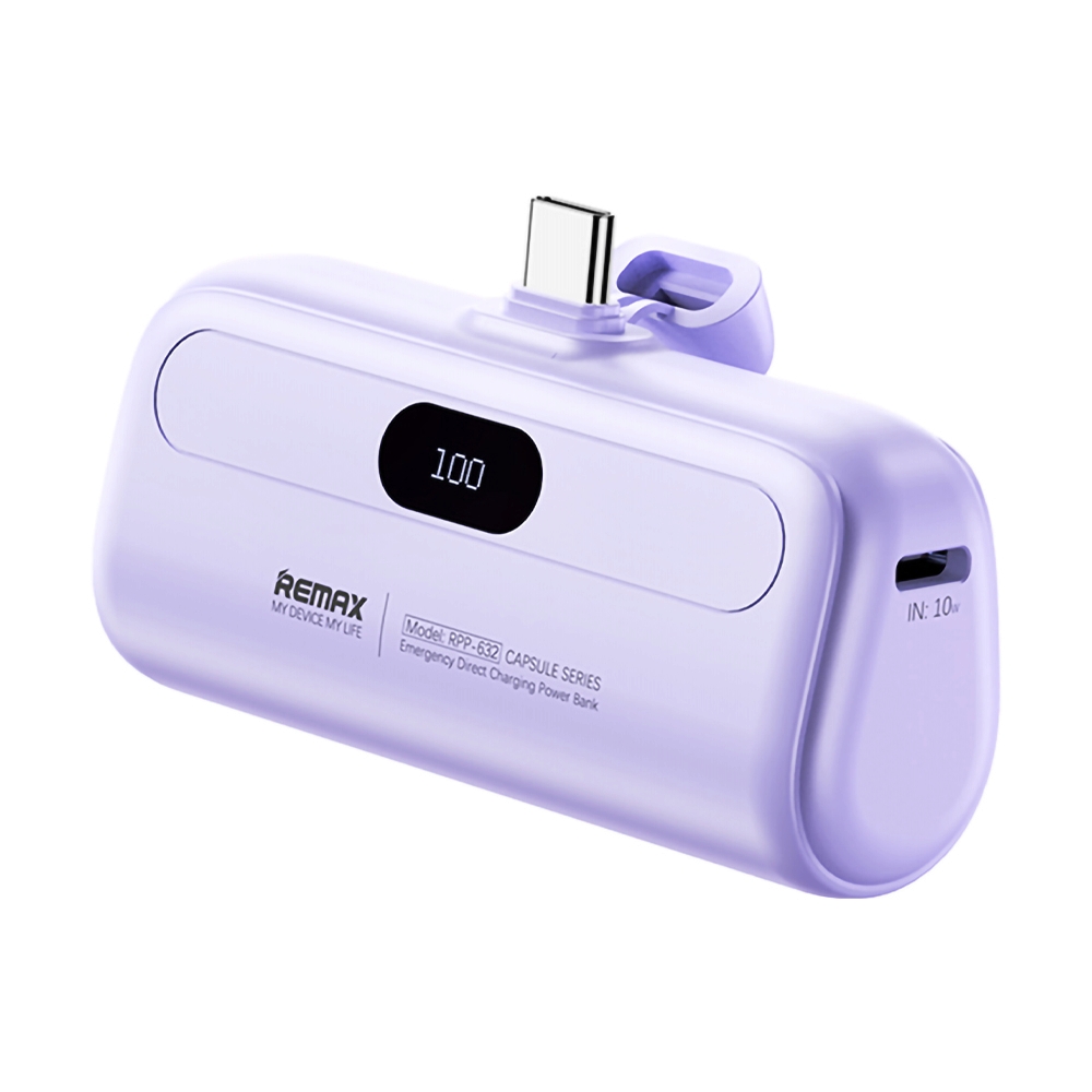 POWER BANK 5000 mAh REMAX (10W,RPP-632,Type-C) Purple