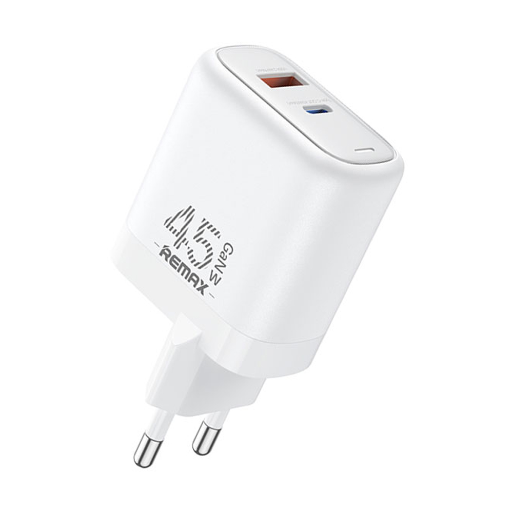 Adapter 3 Ports (1 USB + 2 Type-C)REMAX+Cable Type-C (45W,U60) White