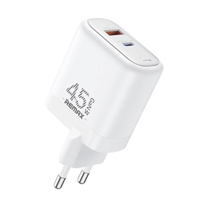 Adapter 2 Ports (1 USB + 1 Type-C)+Cable Type-C REMAX (45W,U60) White