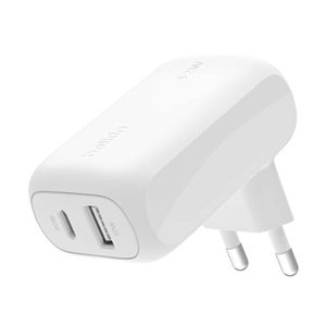 Adapter 2 Ports (1 USB + 1 Type-C) Charger BELKIN (42W,WCB009thWH) White