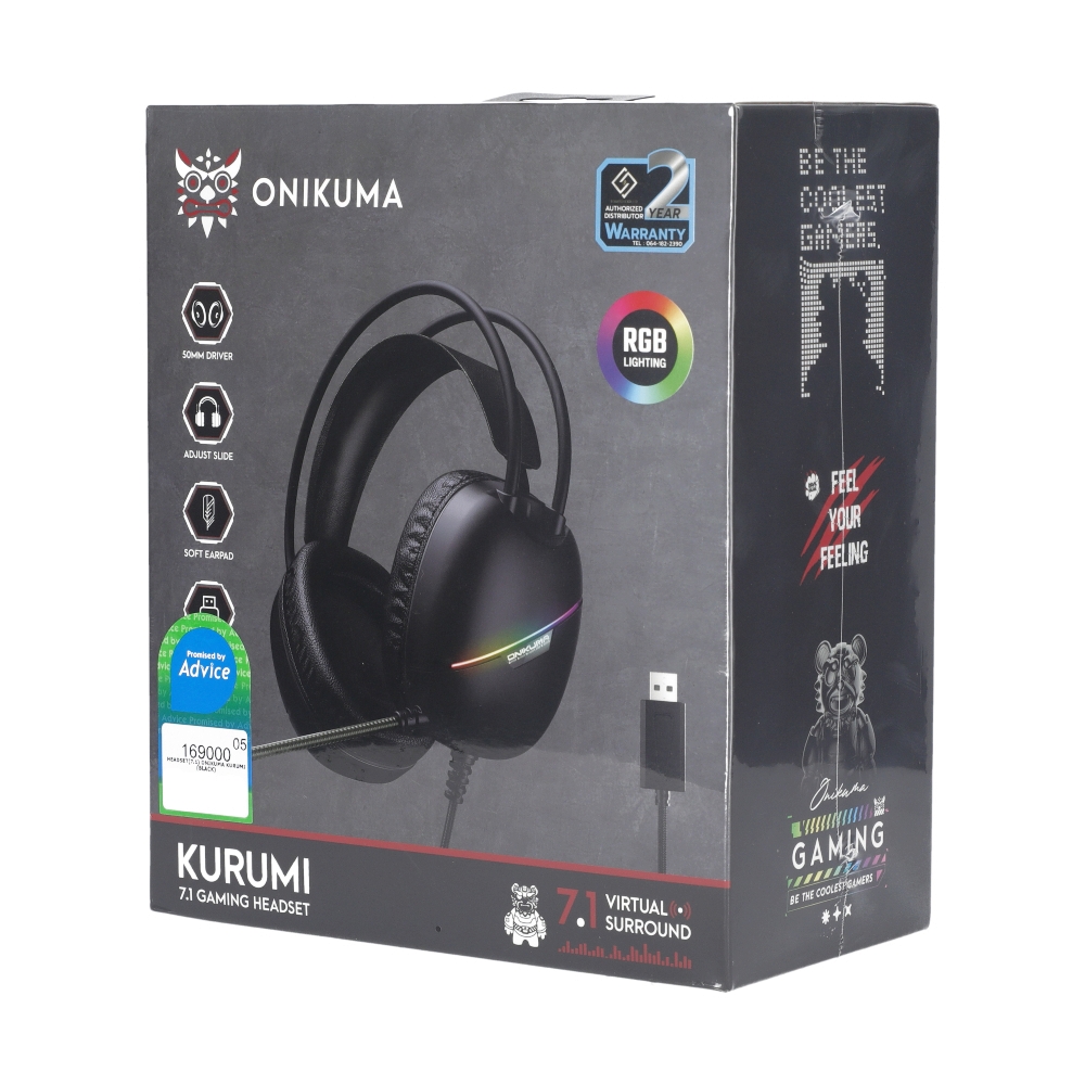 HEADSET ONIKUMA KURUMI BLACK (7.1)