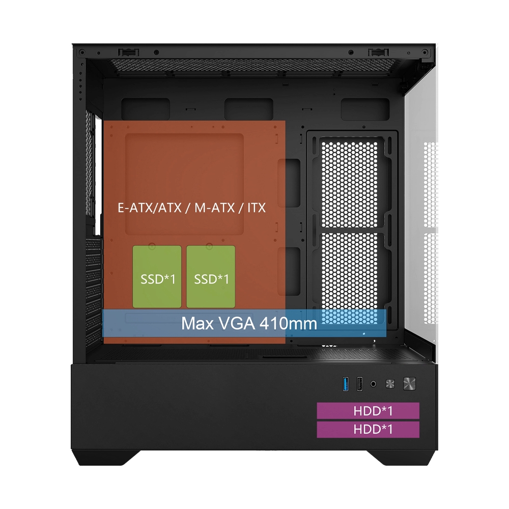 E-ATX CASE (NP) ITSONAS ECLIPSE ARGB BLACK