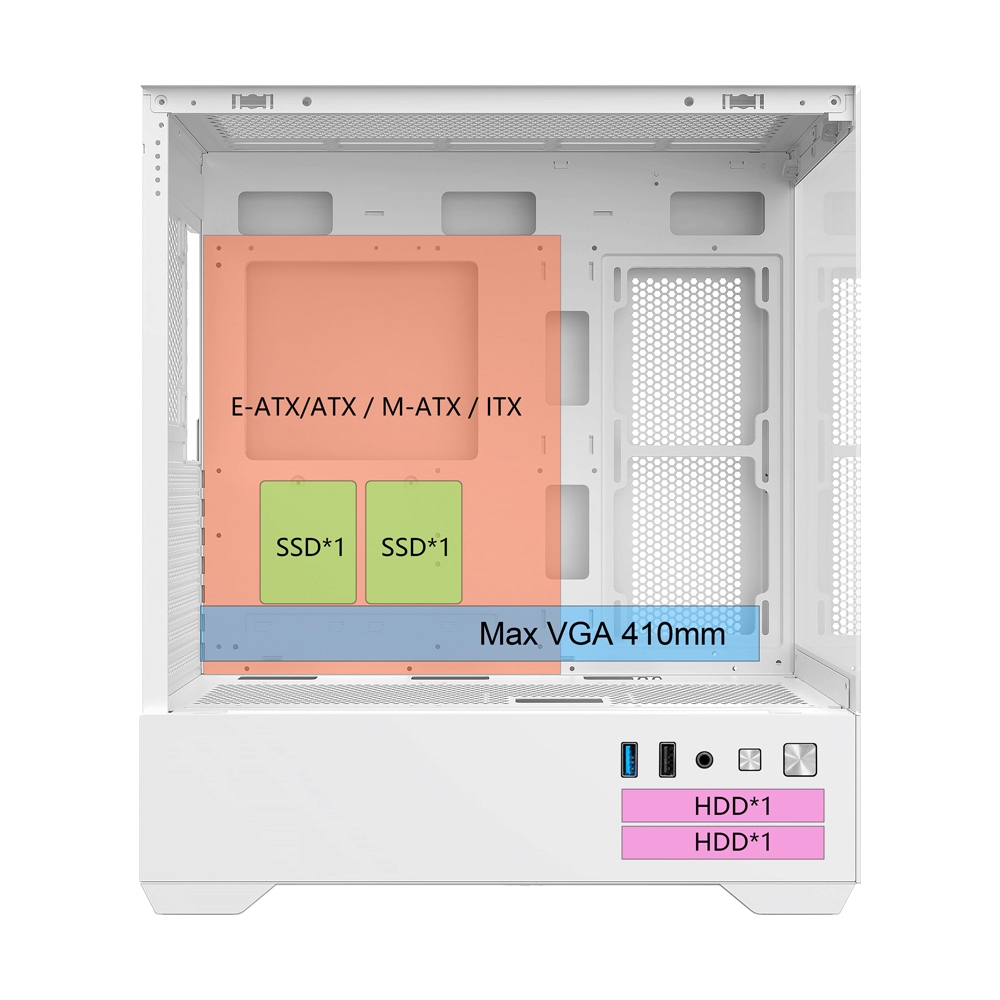 E-ATX CASE (NP) ITSONAS ECLIPSE ARGB WHITE