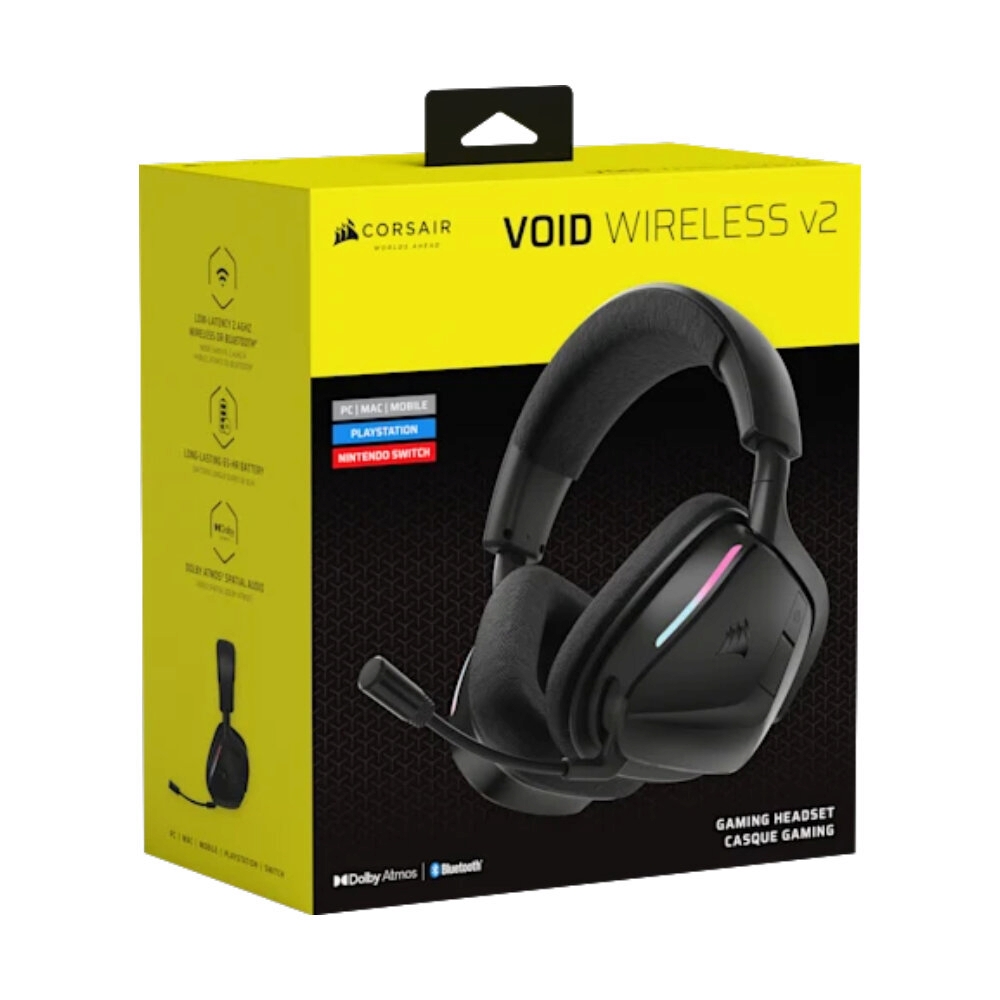 HEADSET WIRELESS CORSAIR VOID V2 BLACK (BLUETOOTH/DOLBY)