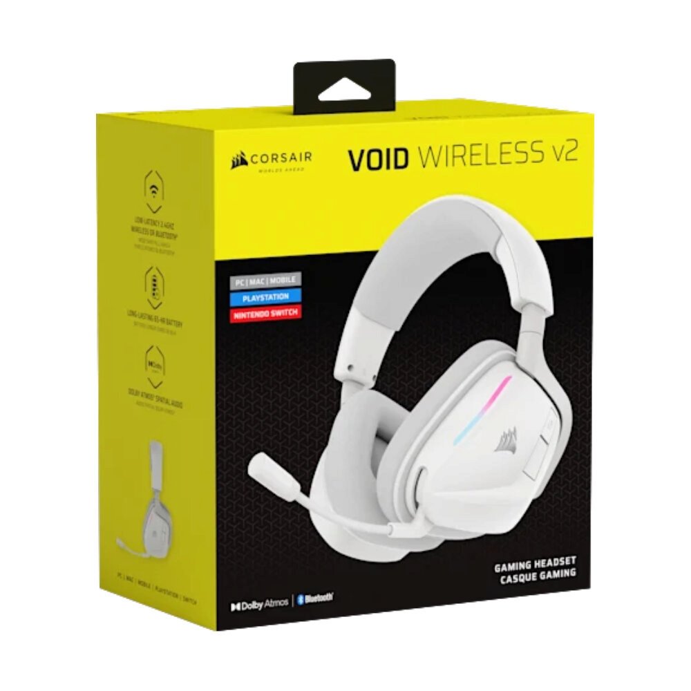 HEADSET WIRELESS CORSAIR VOID V2 WHITE (BLUETOOTH/DOLBY)