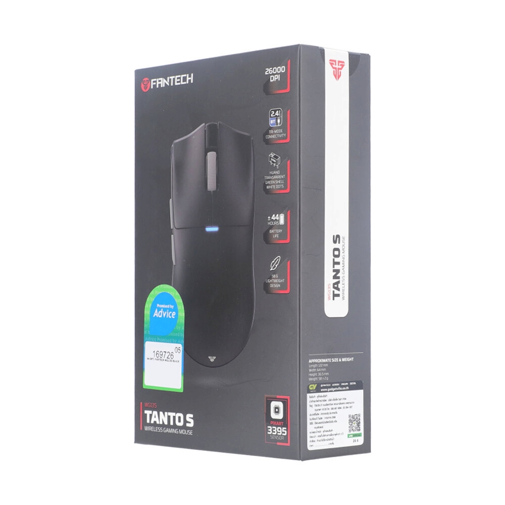 MOUSE WIRELESS BLUETOOTH FANTECH WG13 TANTO S 8K BLACK (เมาส์ไร้สาย)