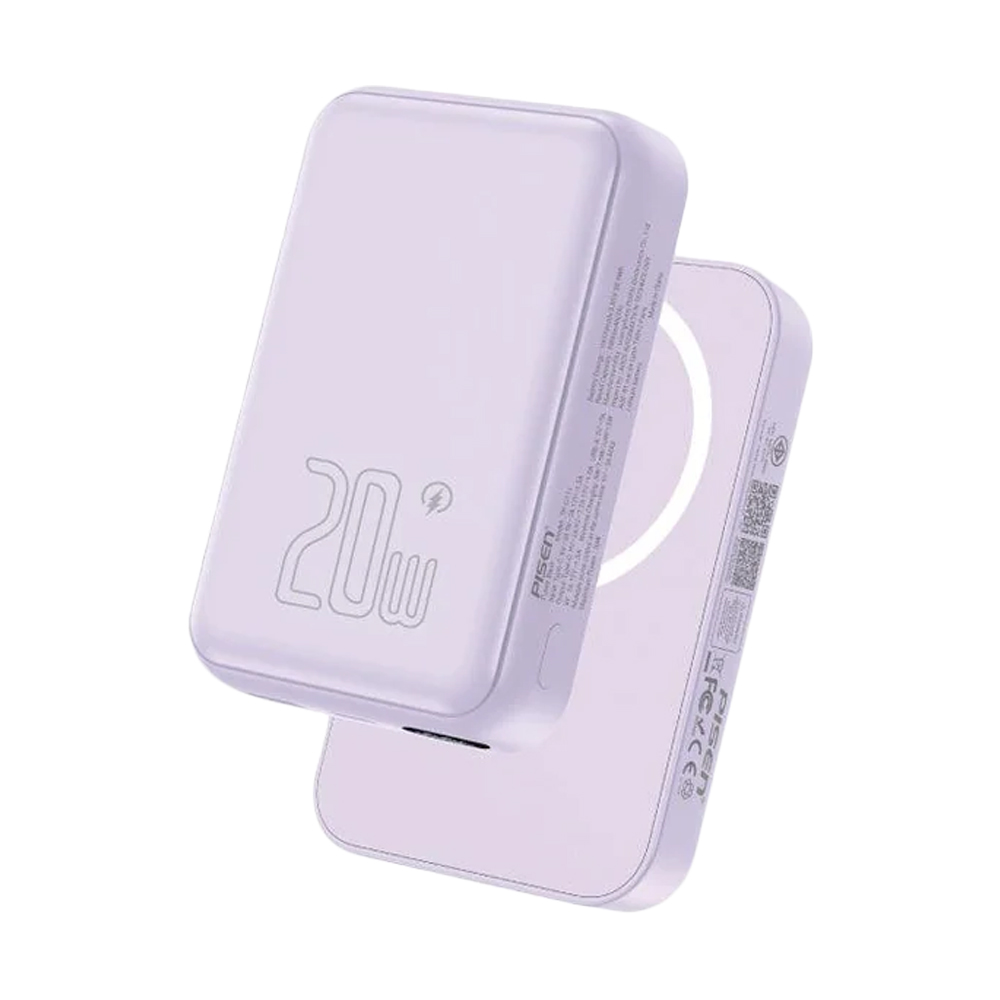 POWER BANK 10000 mAh PISEN PowerMag Magnetic (20W,TP-D111) Purple