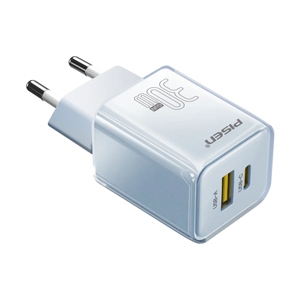 Adapter 2 Ports (1 USB + 1 Type-C) Charger PISEN (30W,TP-C52) Blue