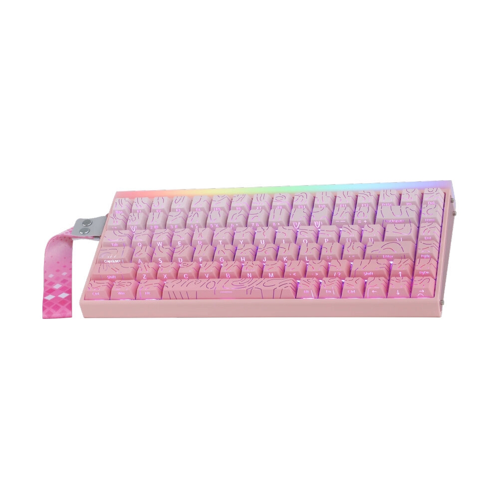 KEYBOARD AULA HERO84HE PINK NEPTUNE (MAGNETIC SWITCH คีย์บอร์ด)
