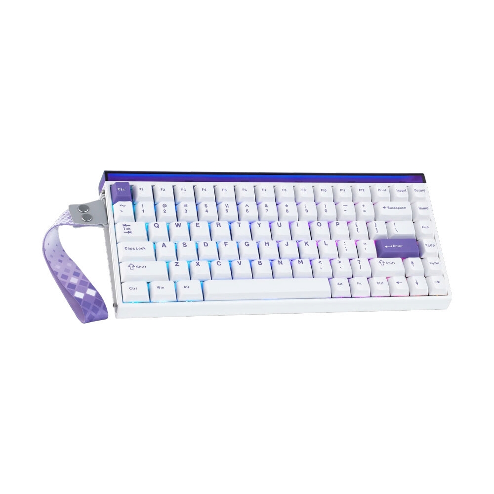 KEYBOARD AULA HERO84HE WHITE PURPLE PLUTO (MAGNETIC SWITCH คีย์บอร์ด)