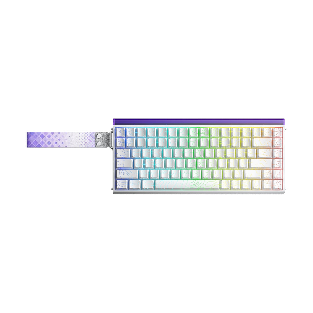 KEYBOARD AULA HERO84HE WHITE PURPLE PLUTO (MAGNETIC SWITCH คีย์บอร์ด)