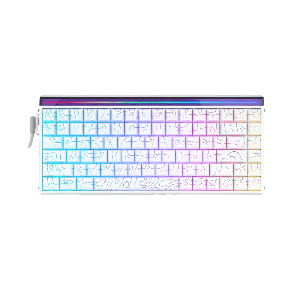 KEYBOARD AULA HERO84HE WHITE PLUTO (MAGNETIC SWITCH คีย์บอร์ด)