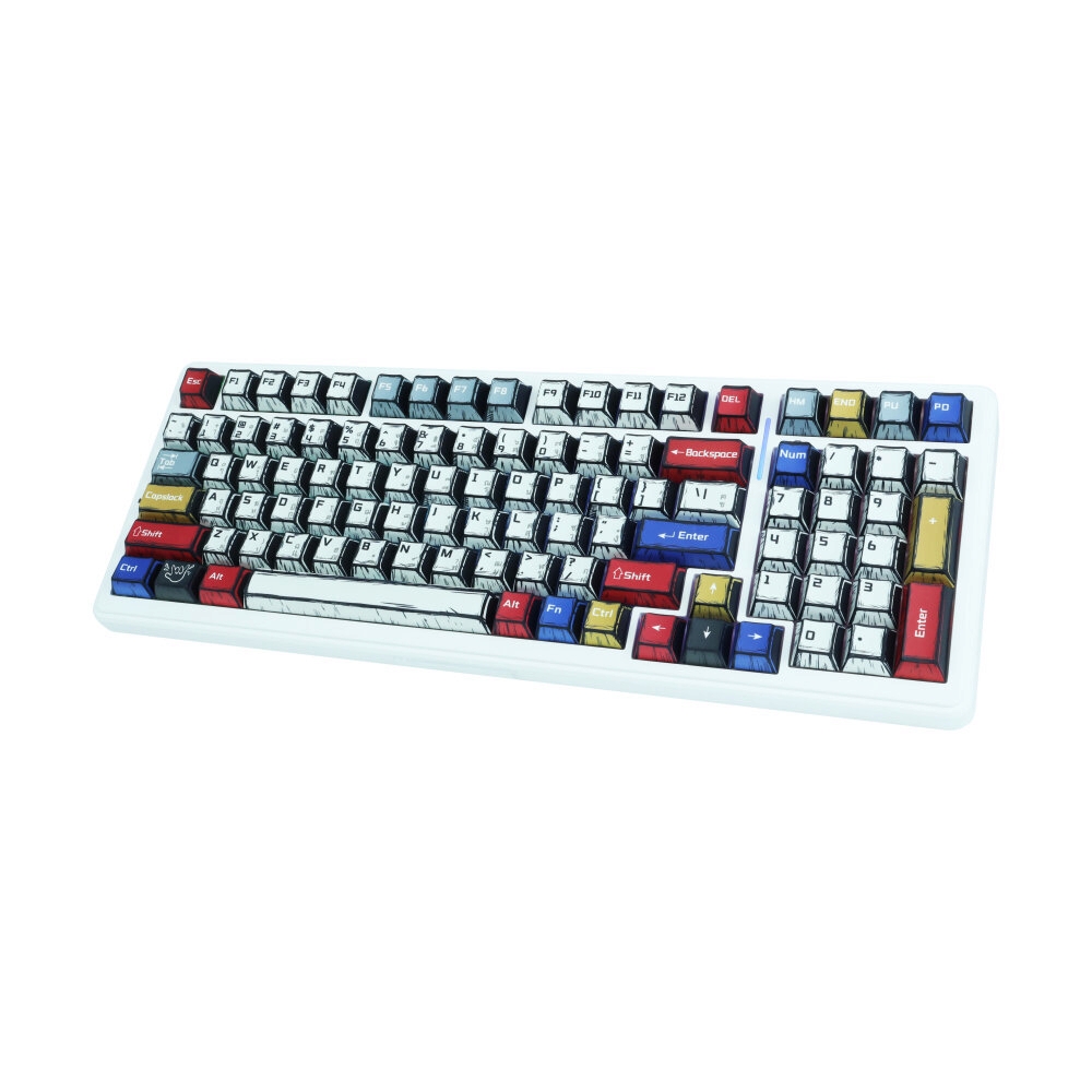 KEYBOARD WIRELESS BLUETOOTH AULA F99 COMICS (GRAYWOOD SWITCH คีย์บอร์ด)
