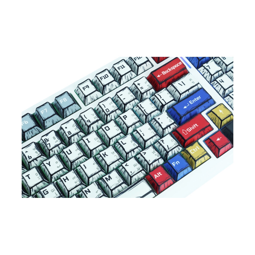 KEYBOARD WIRELESS BLUETOOTH AULA F99 COMICS (GRAYWOOD SWITCH คีย์บอร์ด)