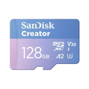 128GB Micro SD Card SANDISK Creator With SD Adapter SDSQXAA-128G-GN6MS (190MB/s.)