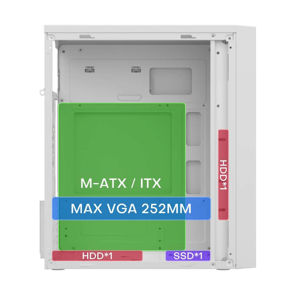 mATX CASE (NP) CUBIC REACTOR WHITE