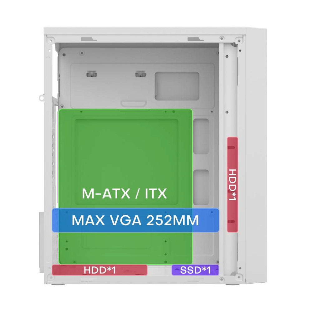 mATX CASE (NP) CUBIC PHILIA WHITE