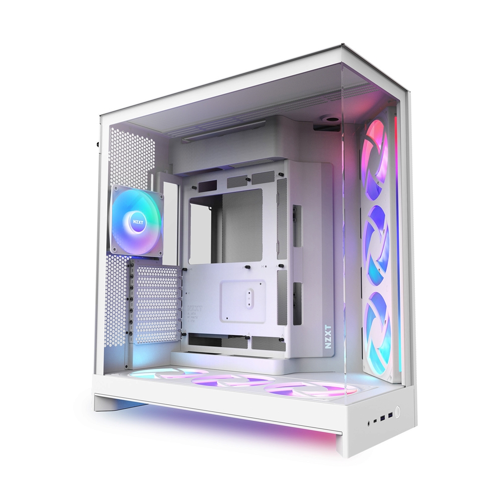 E-ATX CASE (NP) NZXT H9 FLOW RGB PLUS 2025 WHITE (CM-H92FW-P1)