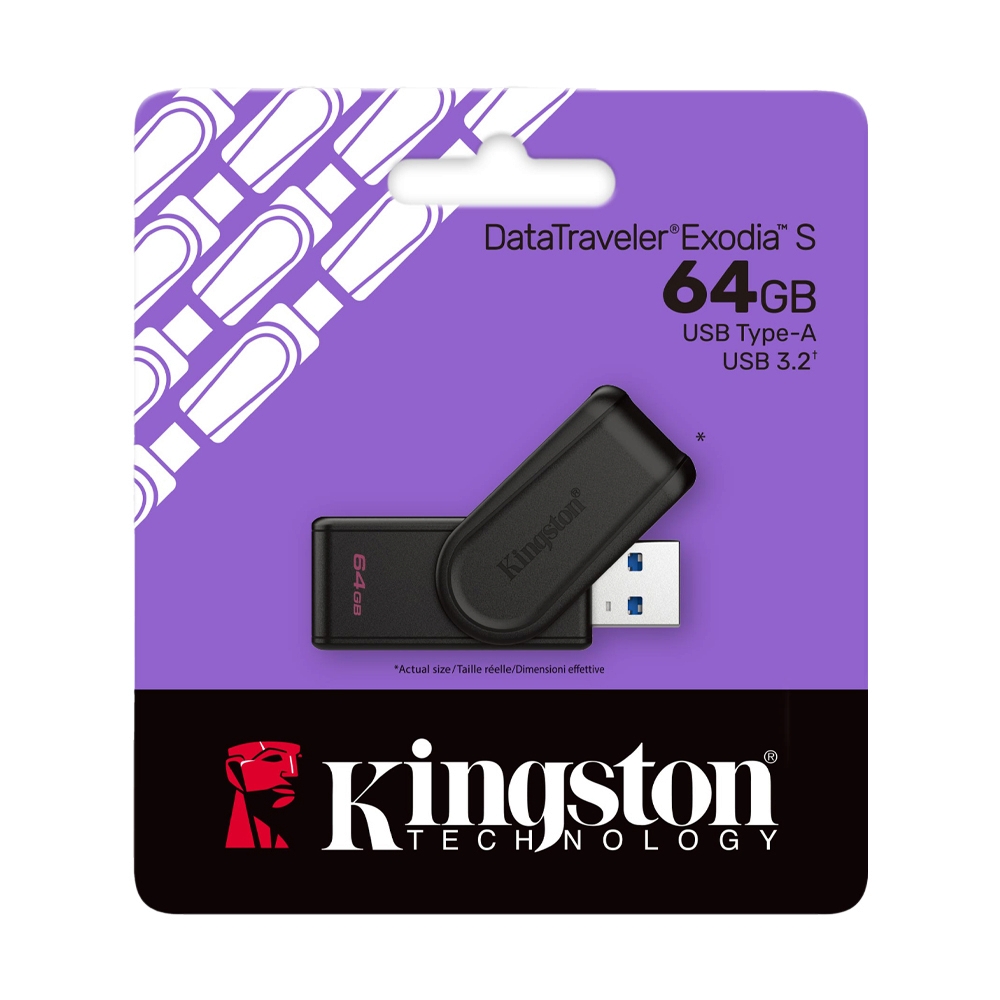 64GB Flash Drive KINGSTON Data Traveler Exodia S (DTXS) Black