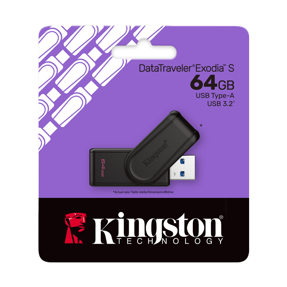 64GB Flash Drive KINGSTON Data Traveler Exodia S (DTXS) Black