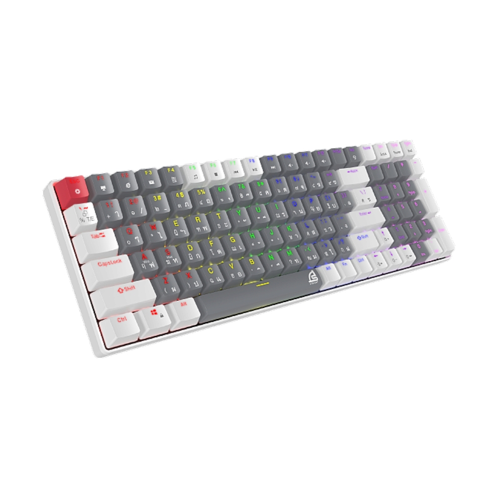 KEYBOARD SIGNO KB723 MOBILUS WHITE GREY (BLUE SWITCH คีย์บอร์ด)