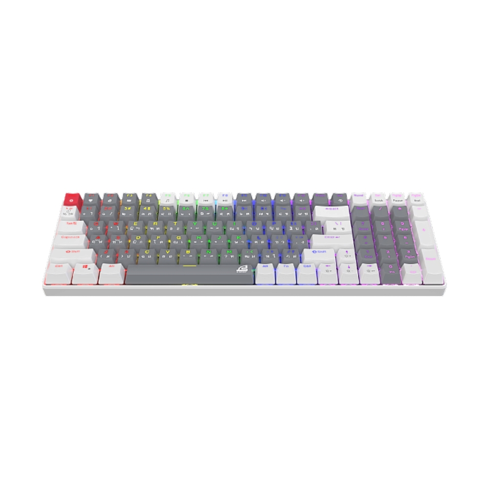 KEYBOARD SIGNO KB723 MOBILUS WHITE GREY (BLUE SWITCH คีย์บอร์ด)