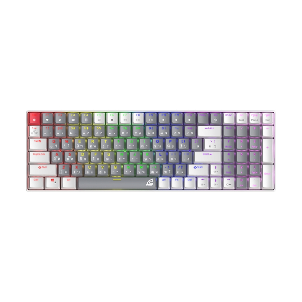 KEYBOARD SIGNO KB723 MOBILUS WHITE GREY (BLUE SWITCH คีย์บอร์ด)