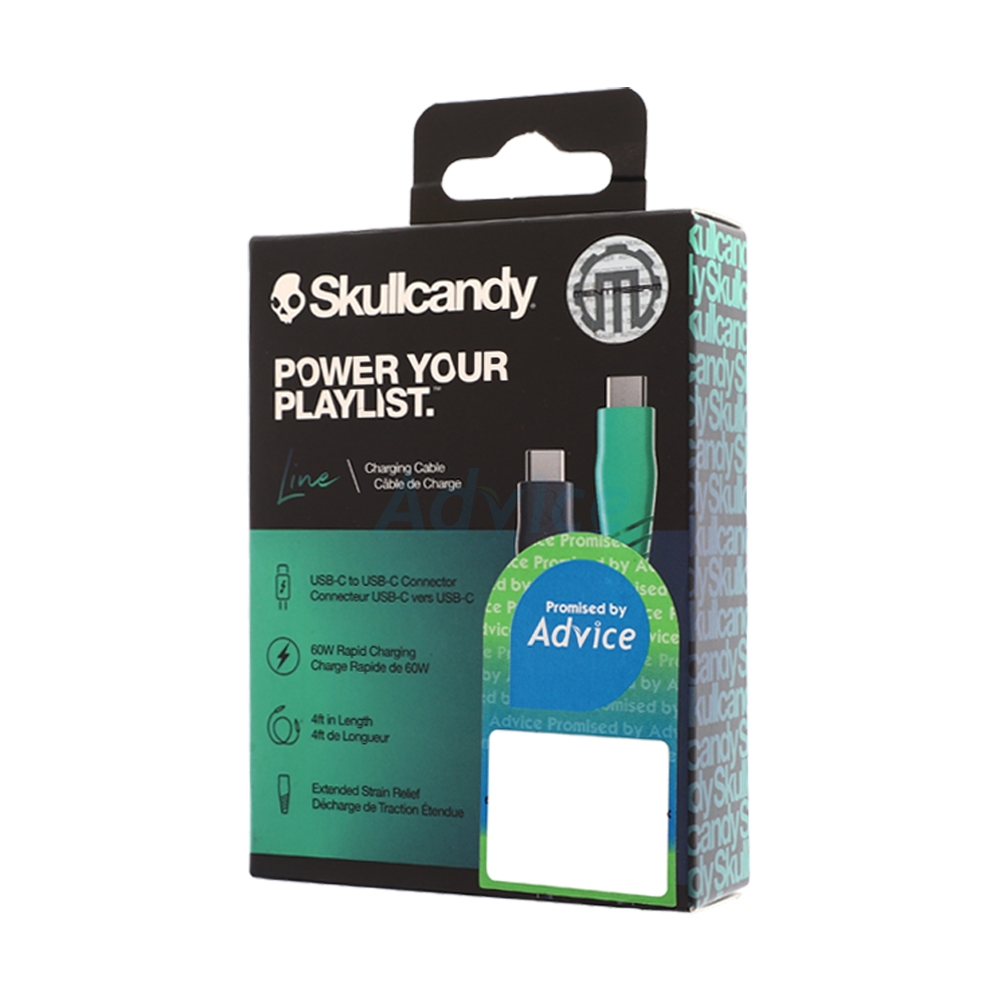ANKER สายชาร์จ Type-C To Type-C 60W 1.2M Dark Blue/Green (Skullcandy Line Round)
