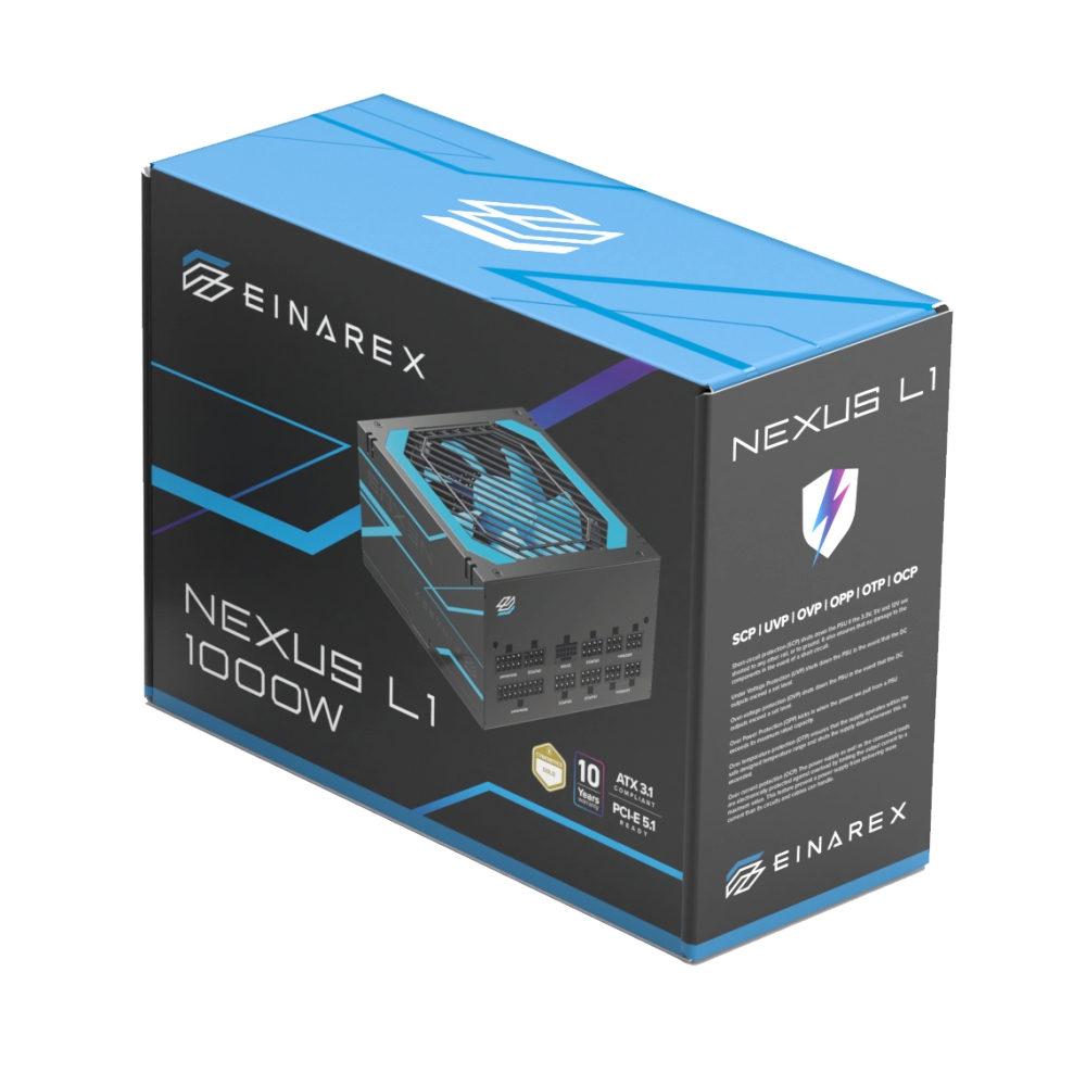 POWER SUPPLY (CYBENETICS GOLD) 1000W EINAREX NEXUS MASTER L1 BLACK (EXPS-NL1-1000-BK)