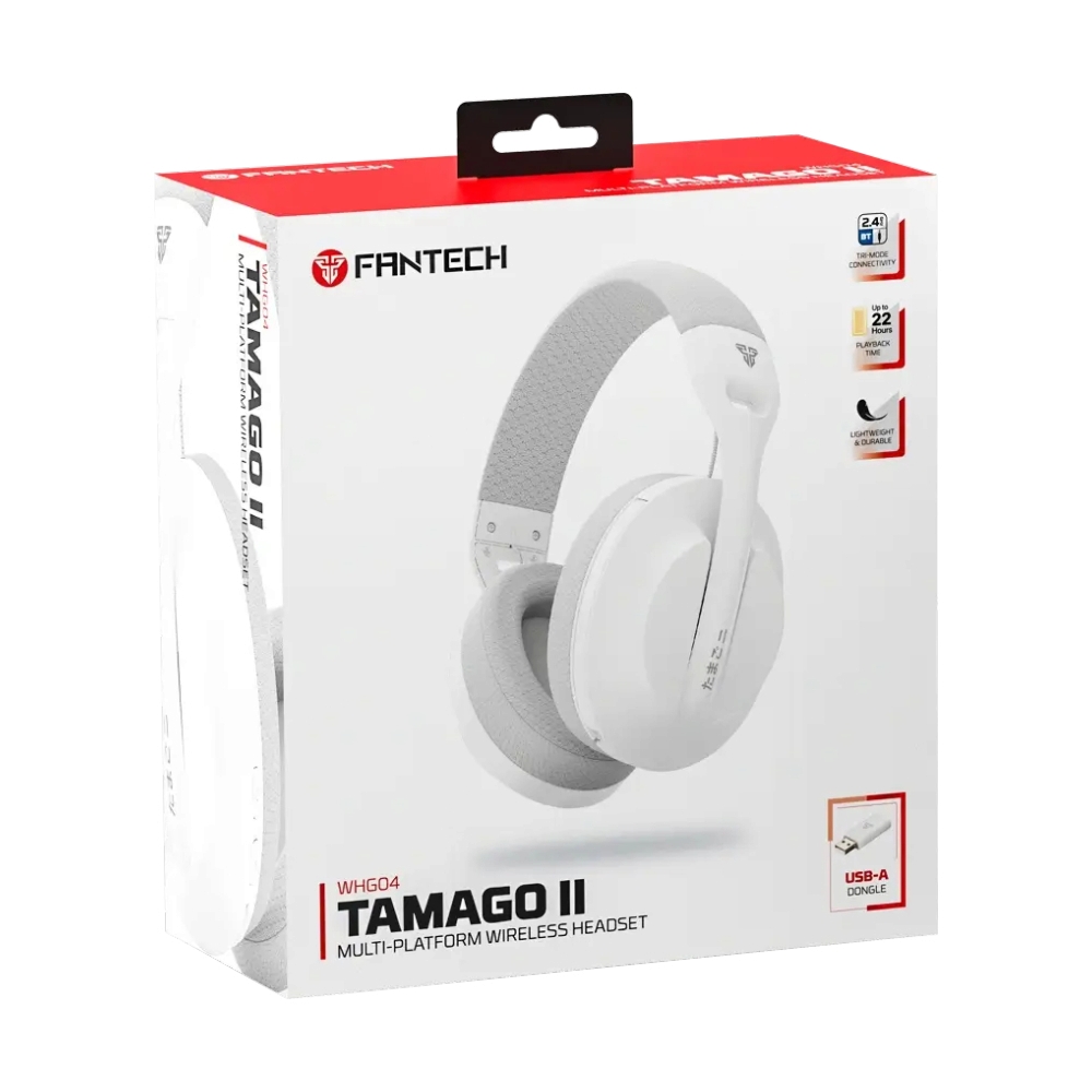 HEADSET WIRELESS FANTECH WHG04 TAMAGO II WHITE (BLUETOOTH)