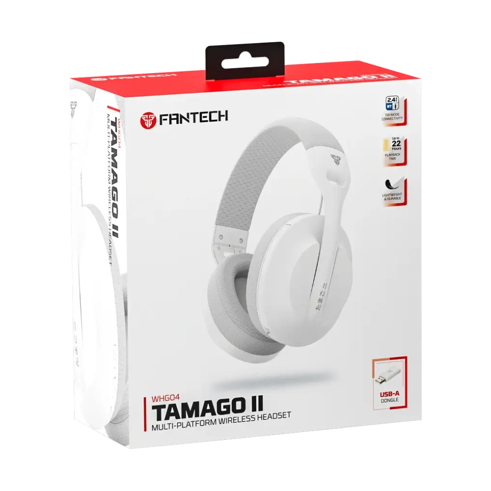 HEADSET WIRELESS FANTECH WHG04 TAMAGO II WHITE (BLUETOOTH)