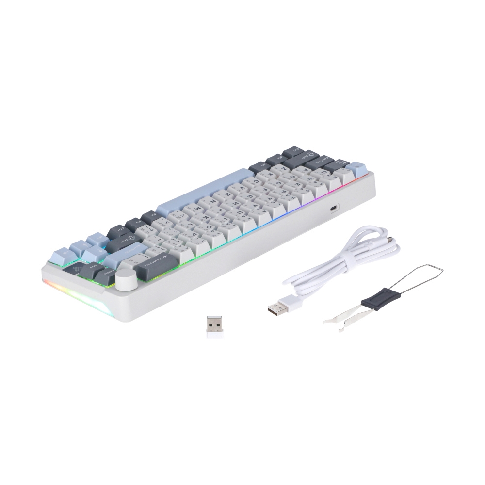KEYBOARD WIRELESS BLUETOOTH FANTECH MK919 ATOM PRO66 GRAY (BLUE SWITCH คีย์บอร์ด)