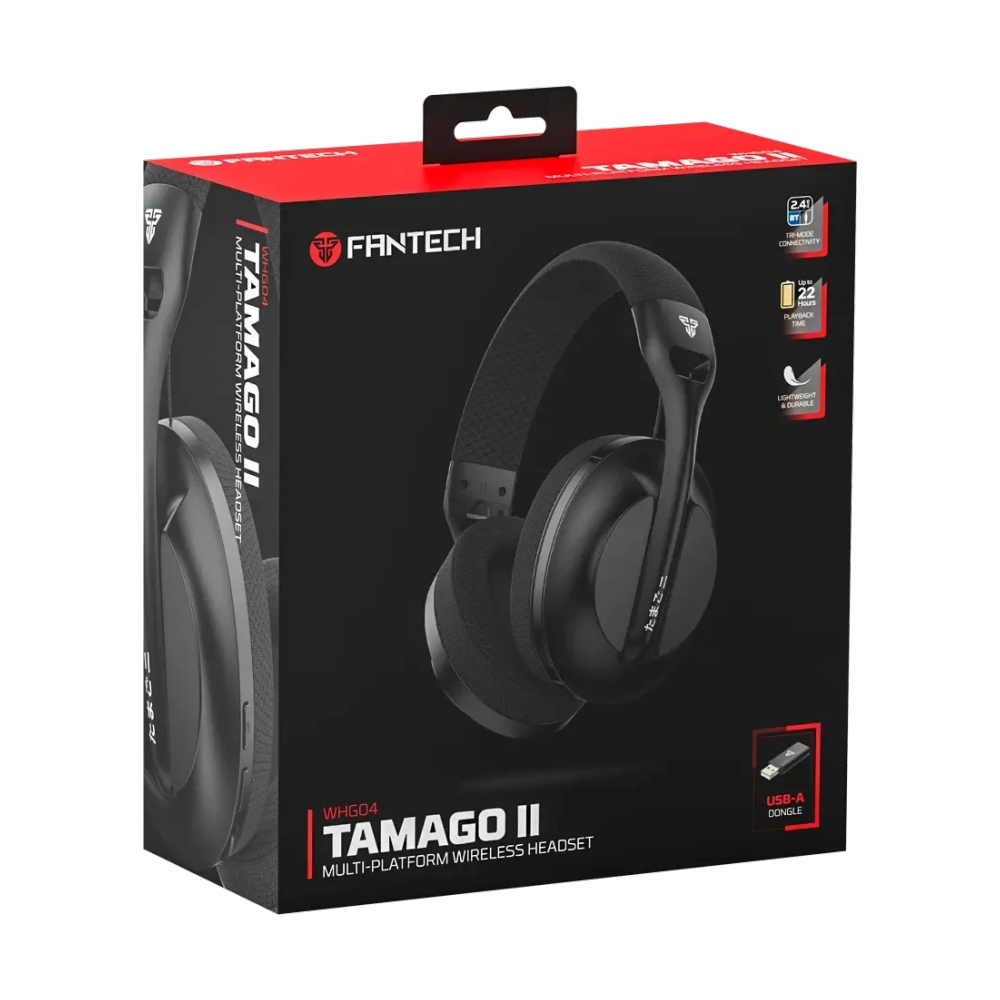 HEADSET WIRELESS FANTECH WHG04 TAMAGO II BLACK (BLUETOOTH)