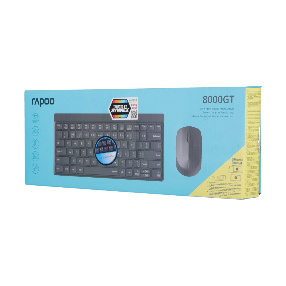COMBO SET WIRELESS RAPOO 8000GT BLACK (BLUETOOTH)