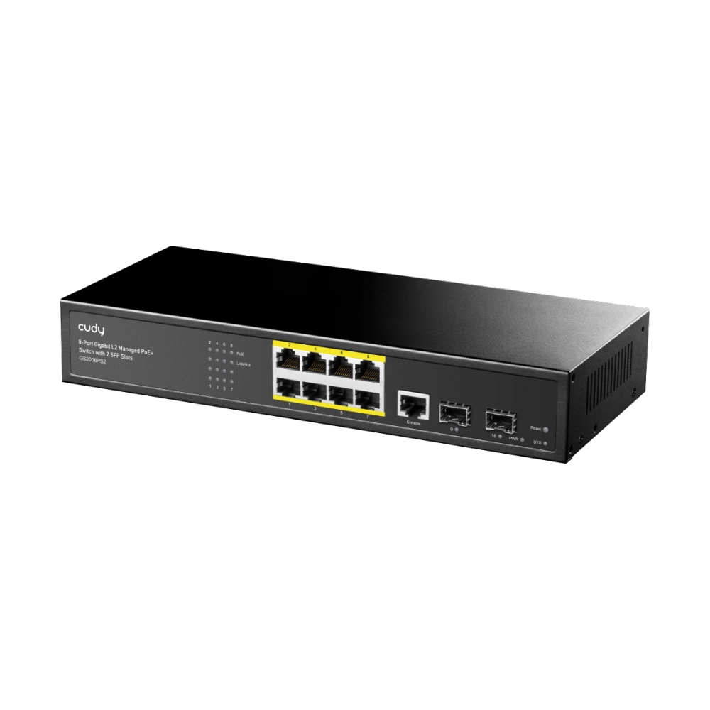 Gigabit Switching Hub CUDY (GS2008PS2) 8 Port POE (11")