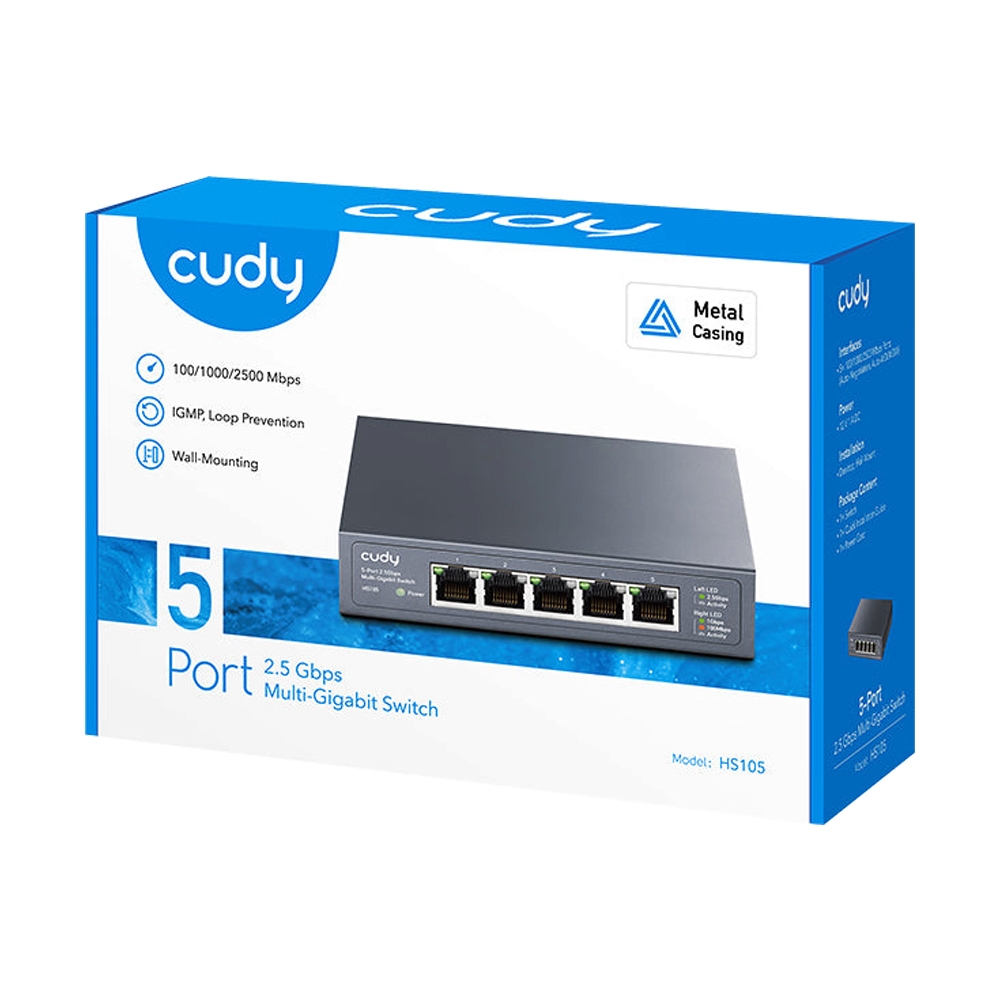 Gigabit Switching Hub 5 Port CUDY HS105 (5'')