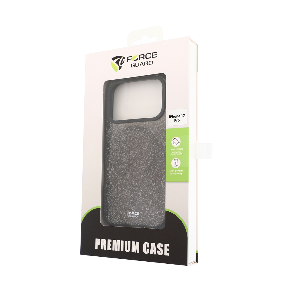 Case iPhone 17 Pro FORCEGUARD Glitter Spectre - black