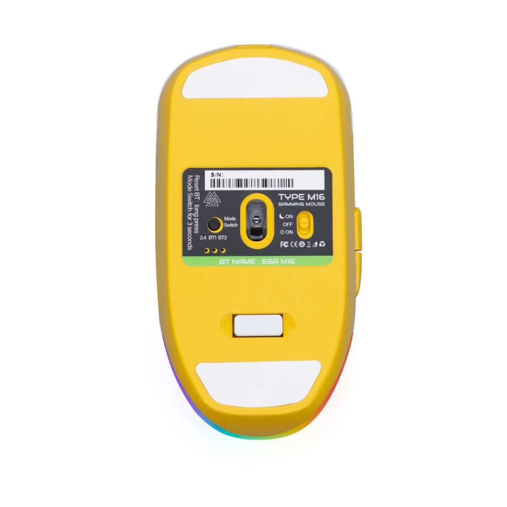 MOUSE WIRELESS BLUETOOTH EGA M16 WHITE (เมาส์ไร้สาย)
