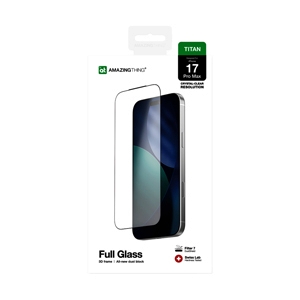 ฟิล์ม iPhone 17 Pro Max AMAZINGthing Titan กระจกแบบใสเต็มจอขอบดำ