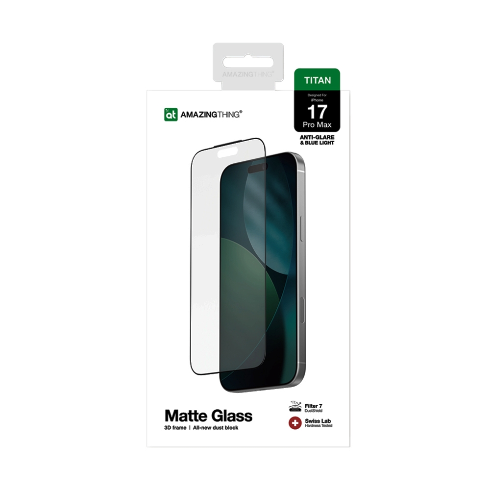 ฟิล์ม iPhone 17 Pro Max AMAZINGthing Titan กระจกแบบด้านเต็มจอขอบดำ