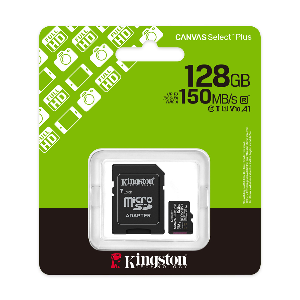 128GB Micro SD Card KINGSTON Canvas Select Plus SDCS3 (150MB/s.)