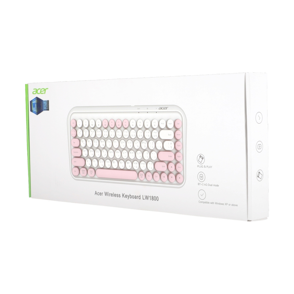 KEYBOARD WIRELESS ACER LW1800 PINK WHITE (BLUETOOTH)