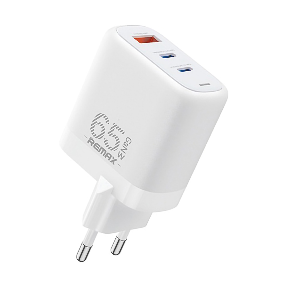 Adapter 2 Ports (Type-C) ) Charger REMAX +Cable Type-C (65W,U60) White
