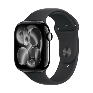 Apple Watch Series 11 GPS + Cellular 46mm Jet Black Aluminium with Black Sport Band - M/L (MFC44SA/A)