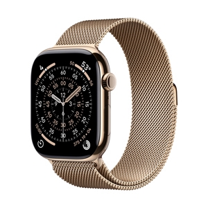 Apple Watch Series 11 GPS + Cellular 46mm Gold Titanium with Gold Milanese Loop - S/M (MFD74SA/A)
