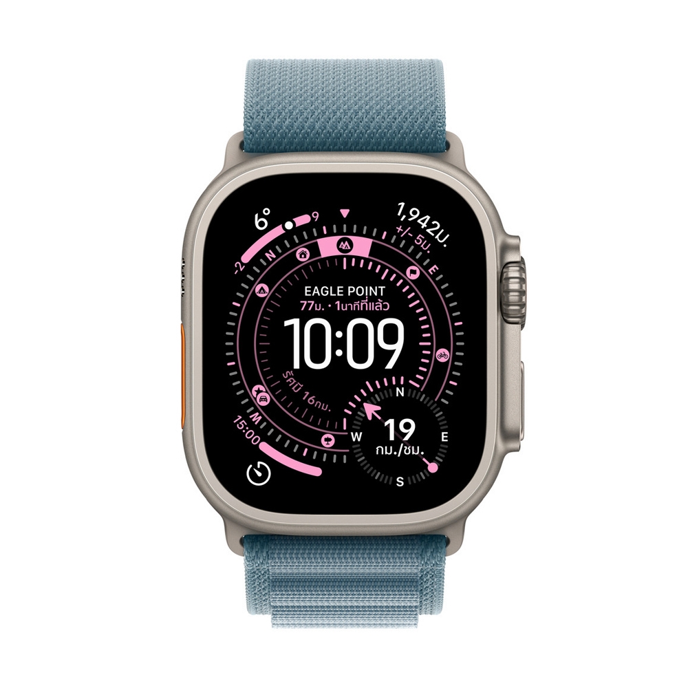 สาย Apple Watch 49mm Light Blue AlpineLoop -Medium - Natural Titanium Finish (MFTJ4FE/A)