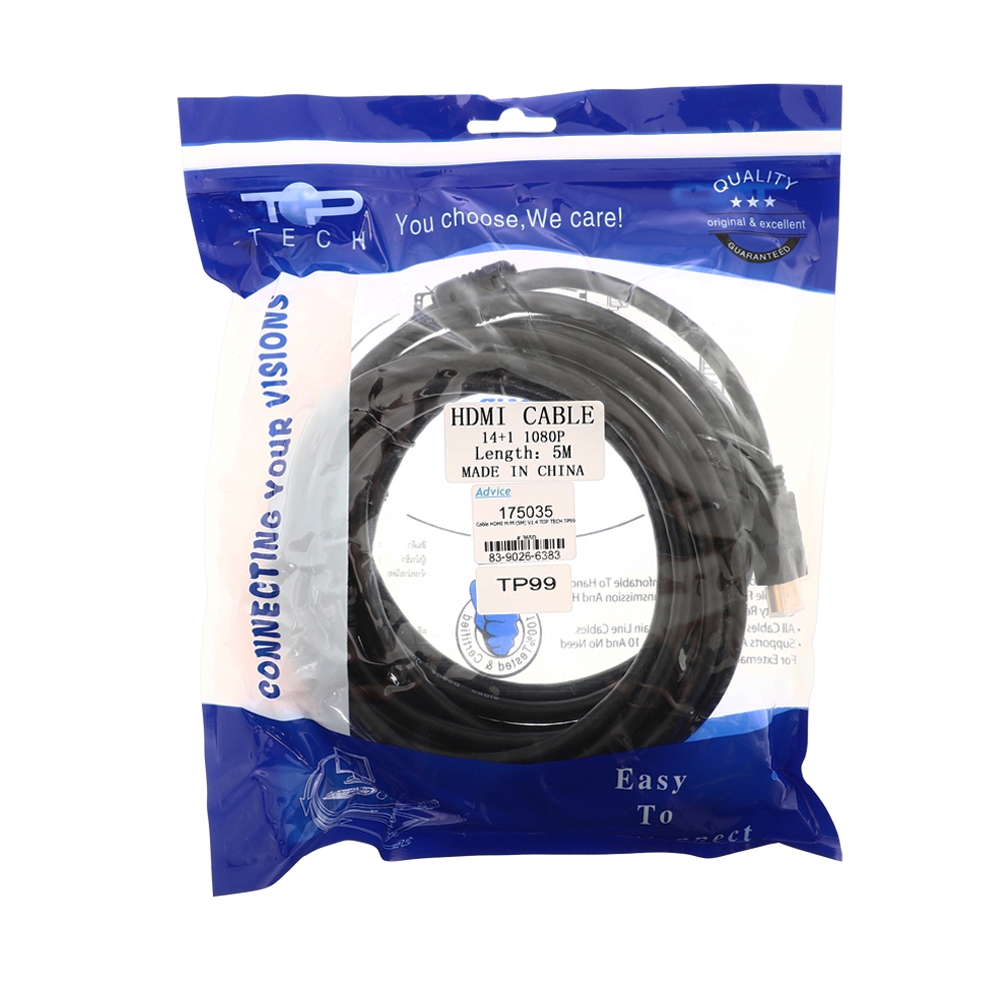 Cable HDMI M/M (5M) V1.4 TOP TECH TP99