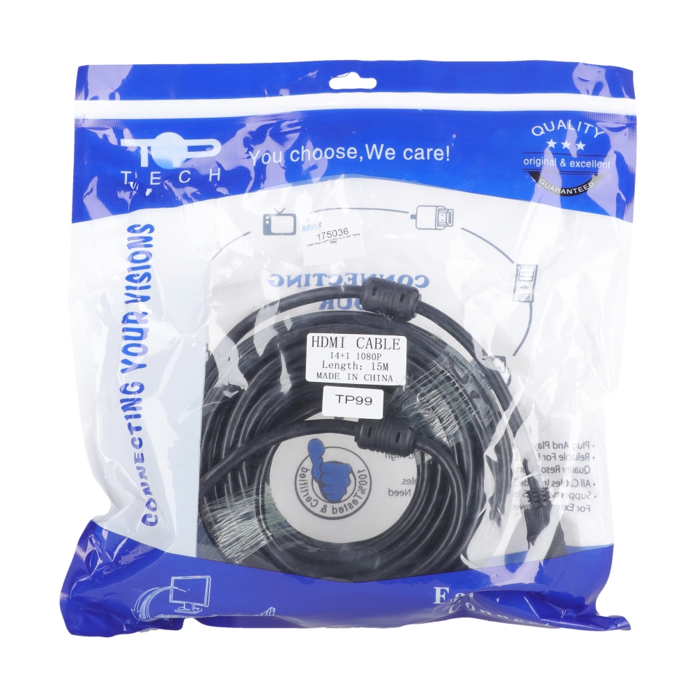 Cable HDMI (V.1.4) M/M (15M) TOP TECH TP99