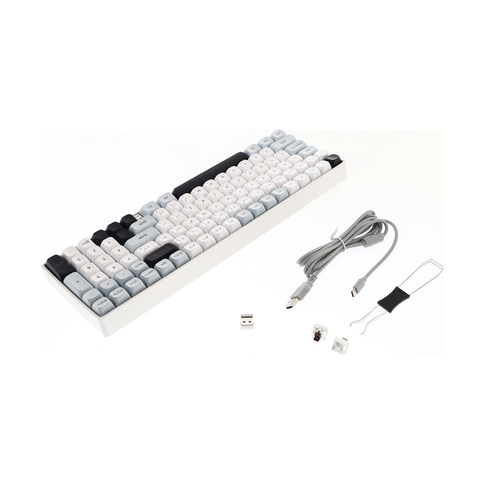 KEYBOARD WIRELESS BLUETOOTH AULA S100 PRO WHITE BLUE BLACKPURPLE (BROWN SWITCH คีย์บอร์ด)